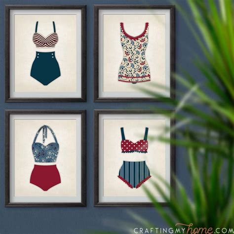 vintage swimsuit wall art|vintage bathing suit wall art.